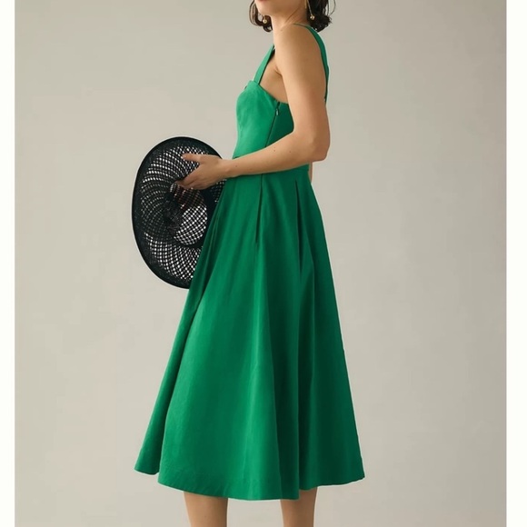 Anthropologie Maeve Square Neck Button Down Midi Dress NWOT FLAW* - Picture 6 of 10